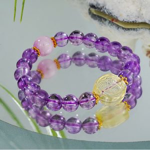 黄水晶扎基拉姆紫水晶手串