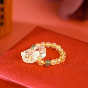 霸王貔貅水晶戒指招财好运款