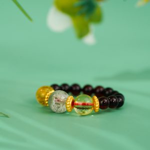 三财聚首戒指绿幽灵聚宝盆水晶戒指