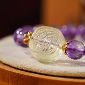 黄水晶扎基拉姆紫水晶手串