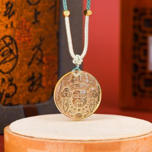 黄水晶圆牌扎基拉姆吊坠