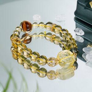 泼天富贵黄水晶扎基拉姆虎眼石天然水晶手串财富